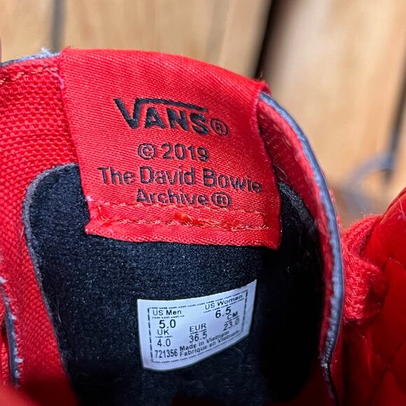 Vans Sk8-Hi Platform 2 David Bowie Ziggy Stardust Red Patent Sneaker Womens 6.5 - Picture 12 of 12
